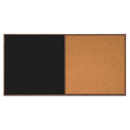 United Visual Products Enclosed Corkboard, 1 Door, 72"x48", 4" Fra UV3412-BLACK-SURF